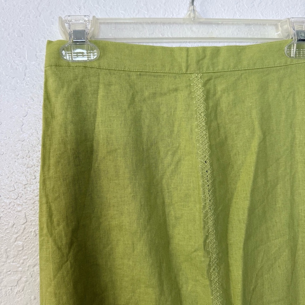 Selene Sport Vintage Linen Blend Fringe Lace Trim Boho Western Skirt Small - Picture 3 of 7